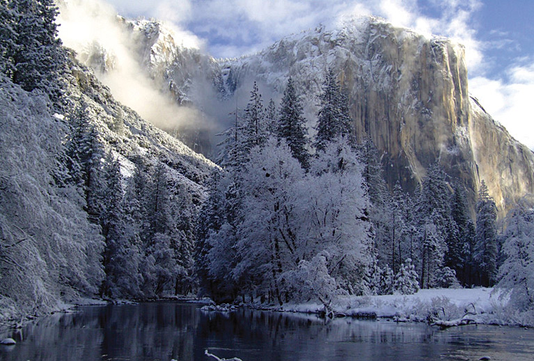 El Capitan in winter at Yosemite Valley